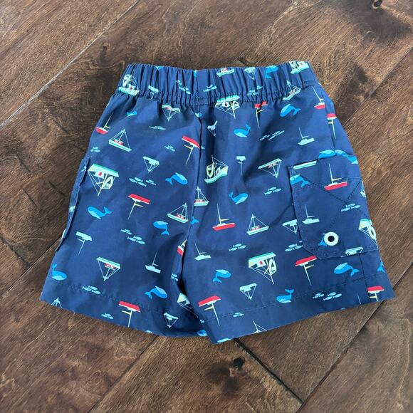 Gap Boys Size 3-6 Months Swim Trunks Blue Boats - Picture 1 of 5